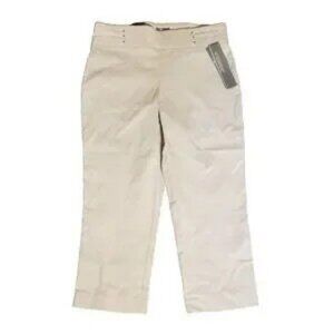 Jm Collection XLPetite Rivet-Detail Tummy Control Capri Pants Stonewall -NWT